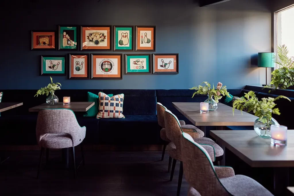 stoelen van de bowlingbaan, interieur
